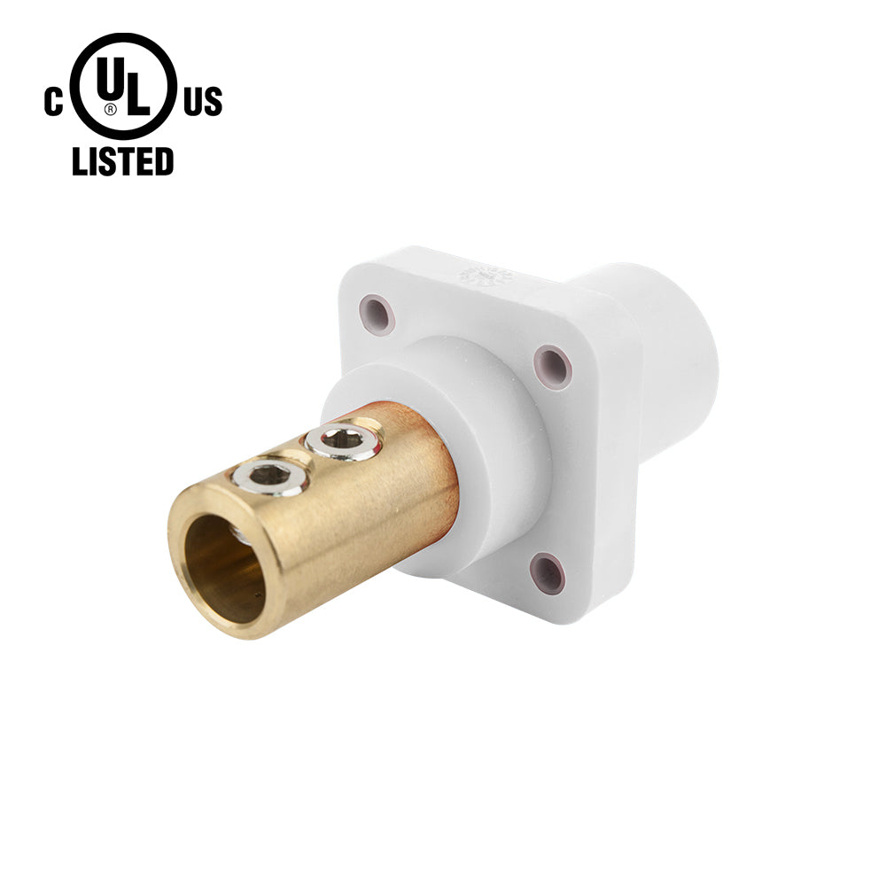 KL-400SSMW - K-LOK 400 A Single-Pole Panel Mount Receptacle Male (Double Set Screw Type) White