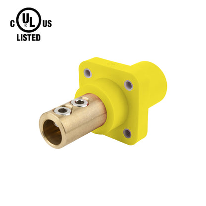 KL-400SSMY - K-LOK 400 A Single-Pole Panel Mount Receptacle Male (Double Set Screw Type) Yellow