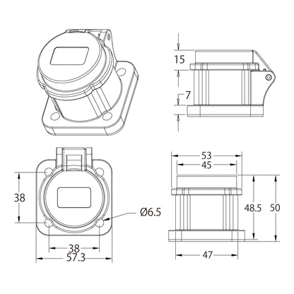 KL-DCR2 - K-LOK Dust Cover for 150 A Cam-Type Receptacle, Red