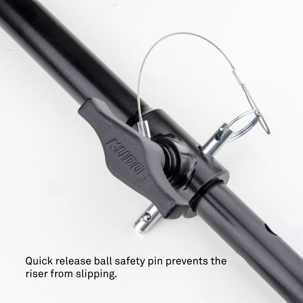 KLHS-0306 - Long Lightweight Telescopic Hanger with Stirrup head quick release ball safety pin detail