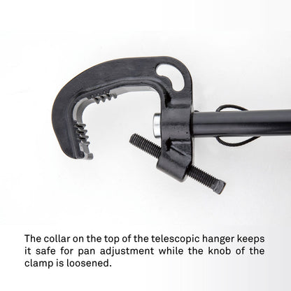 KLHS-0306 - Long Lightweight Telescopic Hanger with Stirrup head top collar adjustment detail