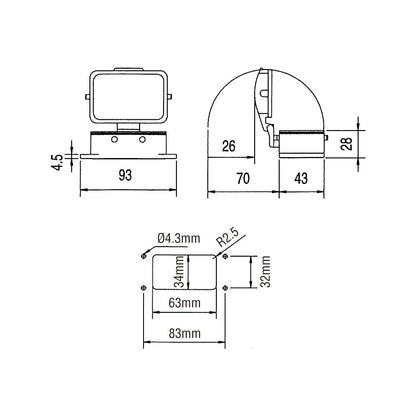 KM10BC5 - KUPO Multi-Pin 10-Pin Housing with Cover dimension diagram