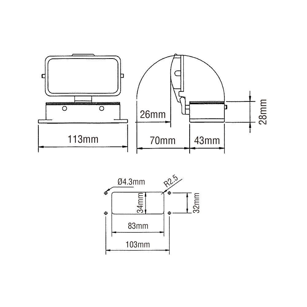 KM16BC5 - KUPO Multi-Pin 16-Pin Housing with Cover dimension diagram
