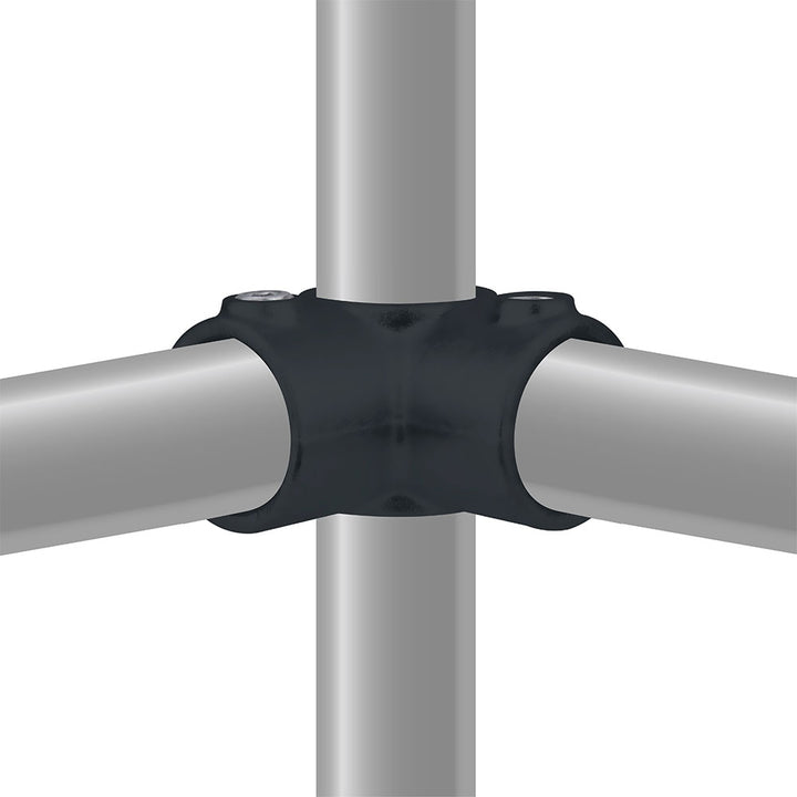 KPC-016B - Pipe Clamp Corner (Black) installed pipe clamp view