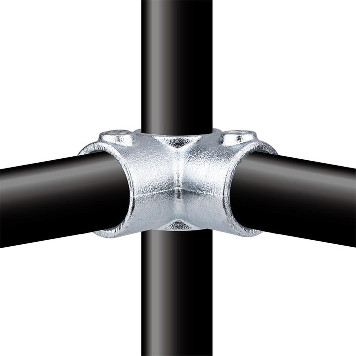 KPC-016 - Pipe Clamp Corner (Silver) installed pipe clamp view