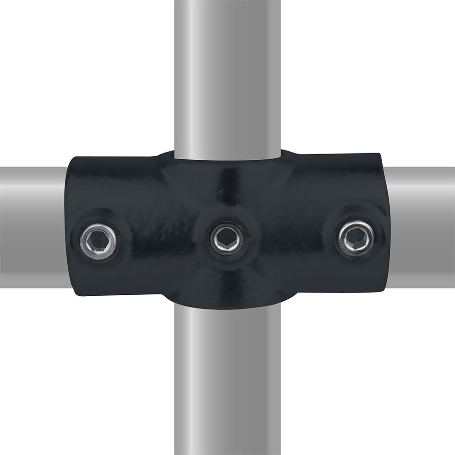 KPC-019B - Pipe Clamp Two Socket Cross (Black)