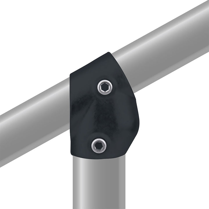 KPC-029B - Pipe Clamp Adjustable Short Tee (Black) installed pipe clamp view