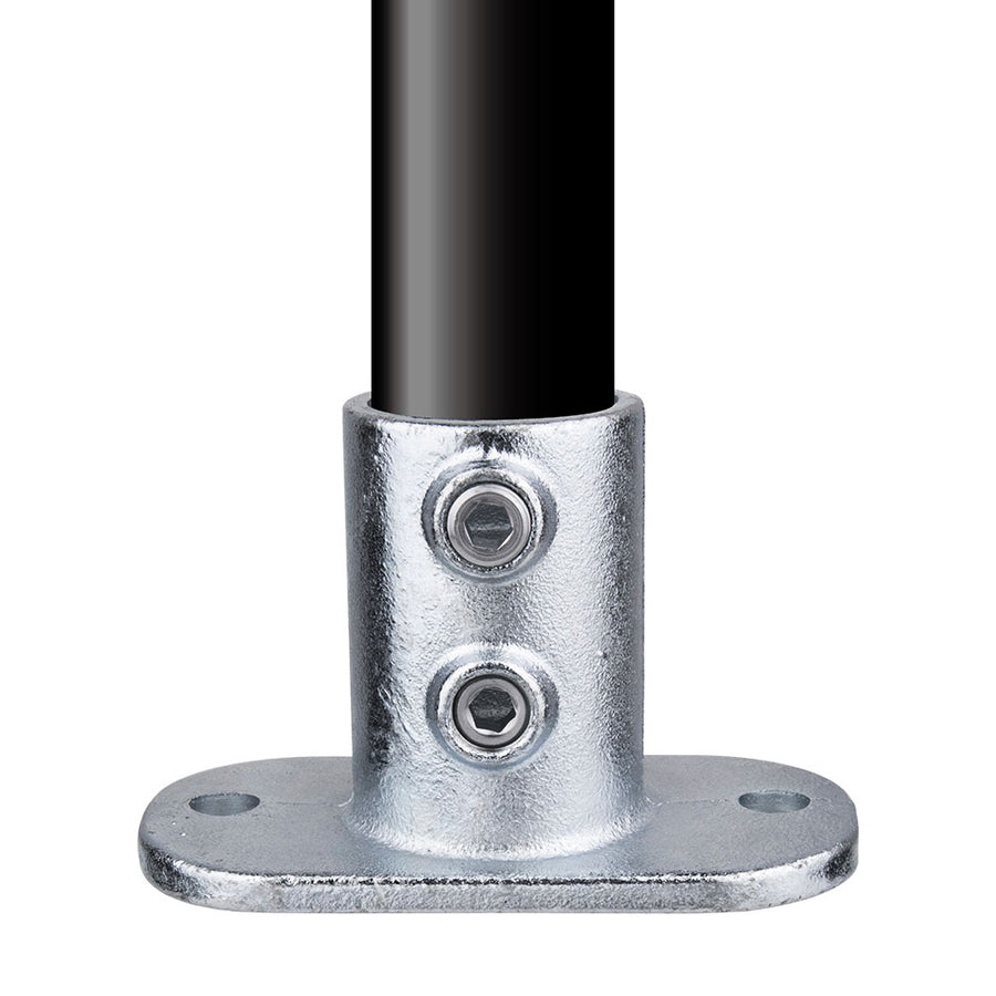 KPC-032 - Pipe Clamp Railing Base Flange (Silver)
