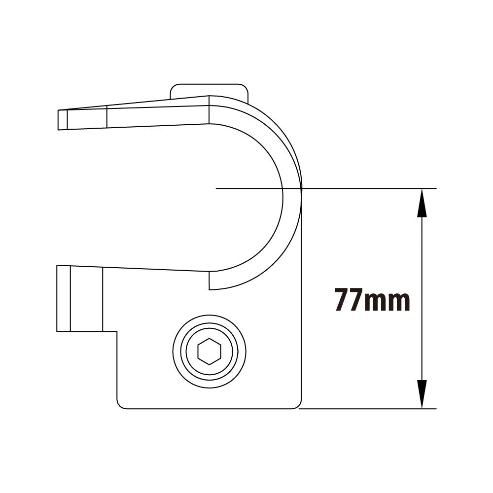 KPC-035B - Pipe Clamp Clamp-On Tee (Black) dimension diagram