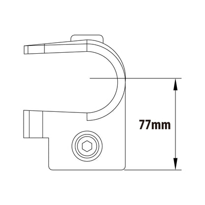 KPC-035 - Pipe Clamp Clamp-On Tee (Silver) dimension diagram