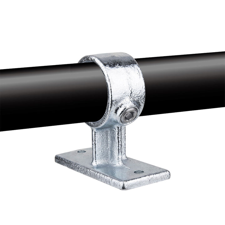 KPC-043 - Pipe Clamp Handrail Bracket (Silver) installed pipe clamp view