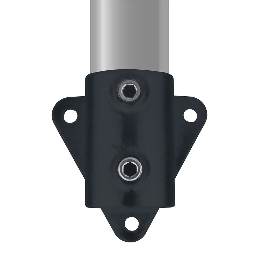 KPC-046B - Pipe Clamp Side Palm Fixing (Black) installed pipe clamp view