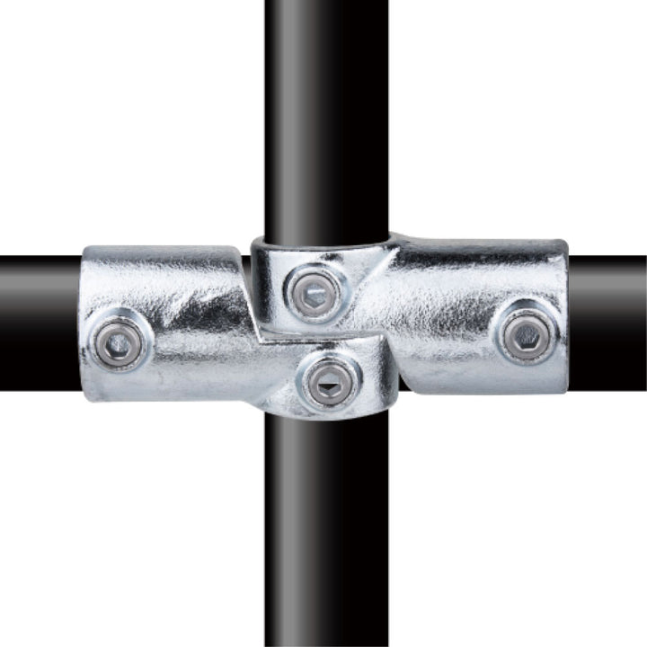 KPC-048 - Pipe Clamp Base Flange (alternate profile) (Silver) installed pipe clamp view