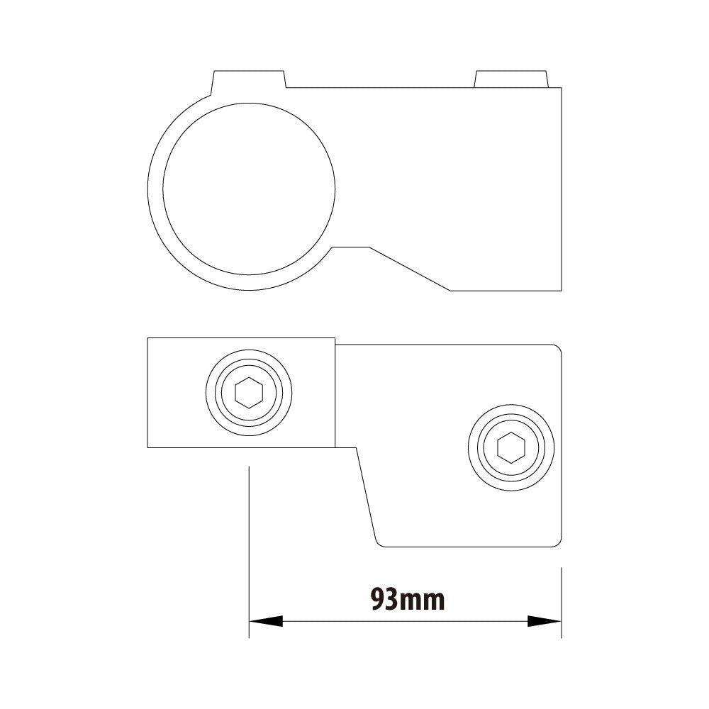 KPC-048 - Pipe Clamp Base Flange (alternate profile) (Silver) dimension diagram