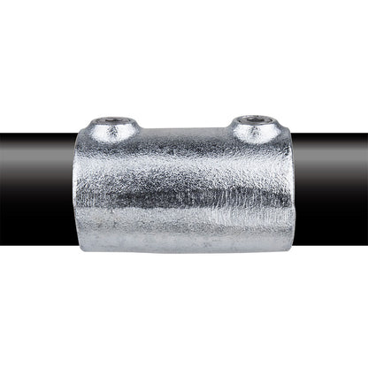KPC-049 - Pipe Clamp Sleeve Joint (Silver) installed pipe clamp view