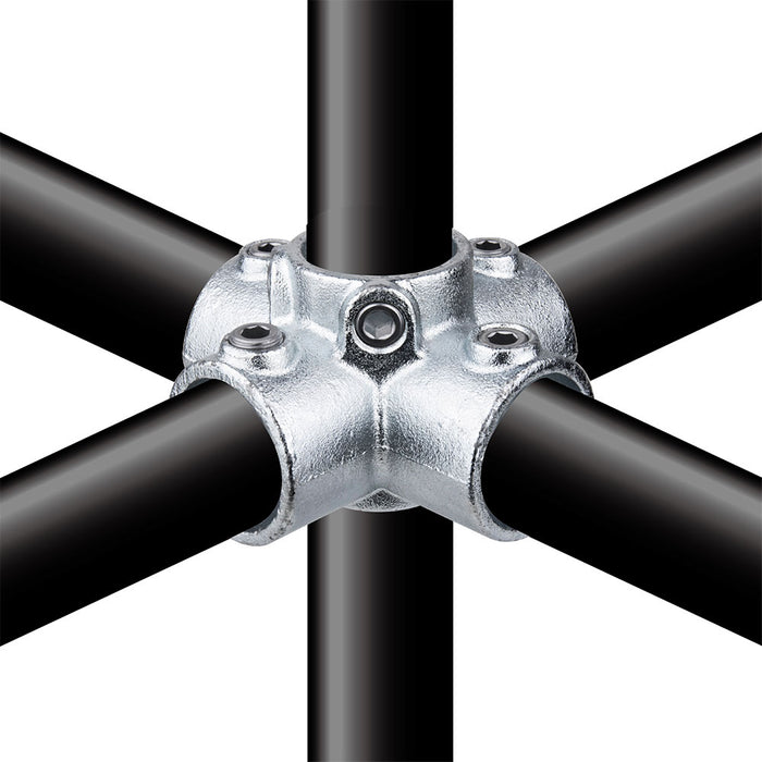KPC-058 - Pipe Clamp 4 Way Cross (Silver)