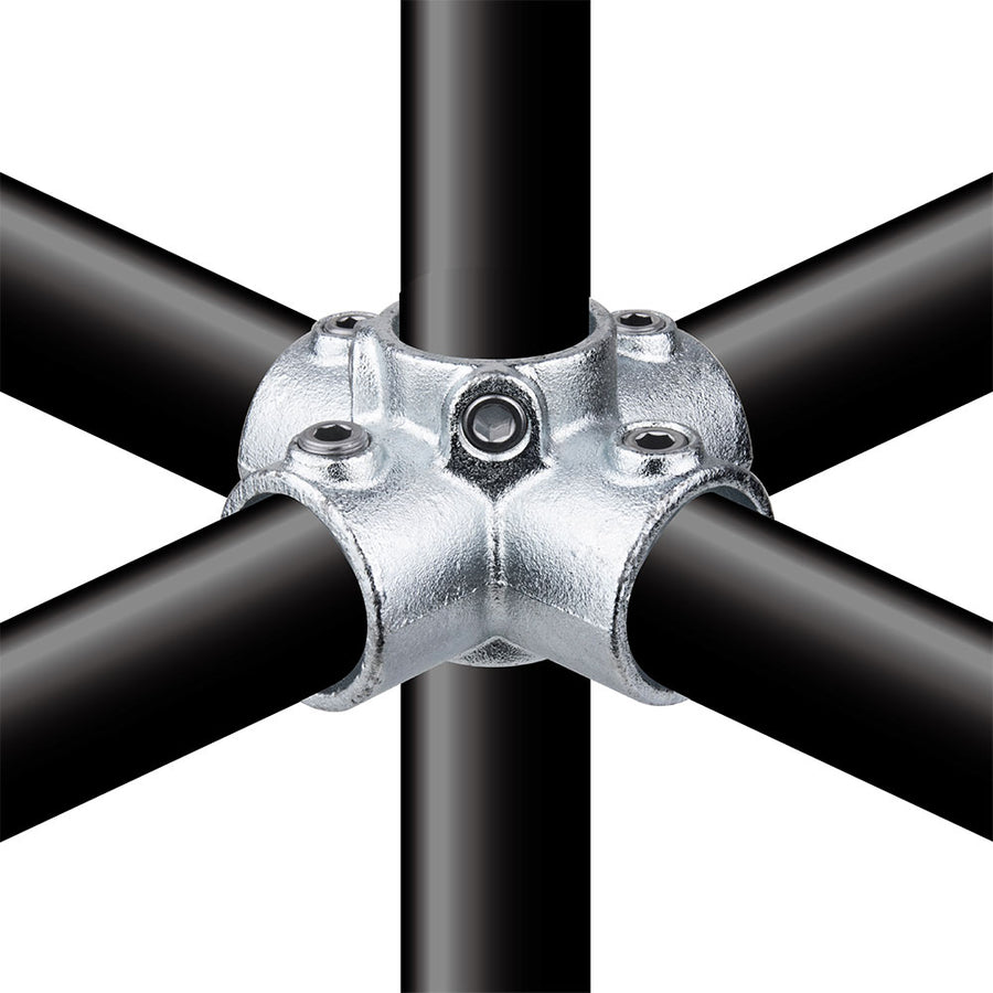 KPC-058 - Pipe Clamp 4 Way Cross (Silver)