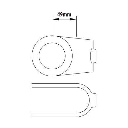KPC-060B - Pipe Clamp Clamp-On Crossover (Black) dimension diagram
