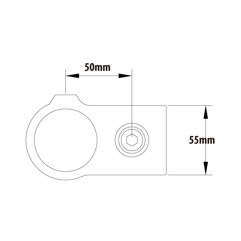KPC-061 - Pipe Clamp 90? Crossover (Silver) dimension diagram