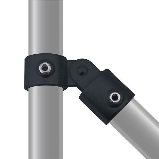 KPC-073B - Pipe Clamp Single Swivel Combination (Black) installed pipe clamp view