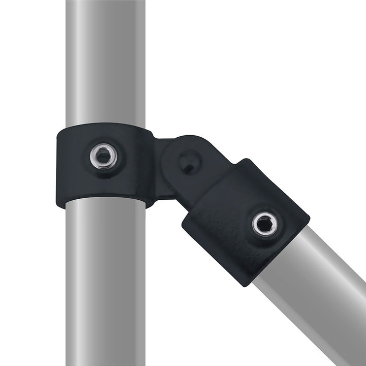 KPC-073B - Pipe Clamp Single Swivel Combination (Black) installed pipe clamp view