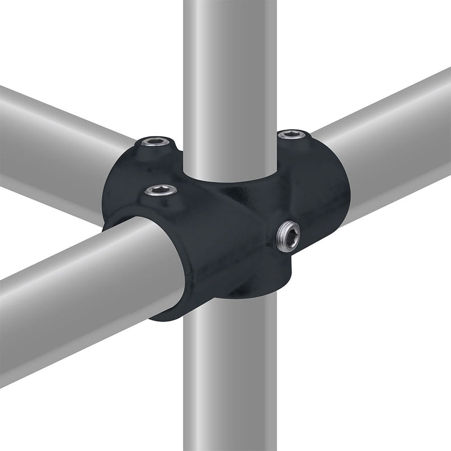 KPC-076B - Pipe Clamp Side Outlet Tee (Black)
