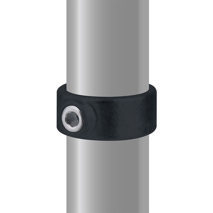 KPC-079B - Pipe Clamp Locking Collar (Black) installed pipe clamp view