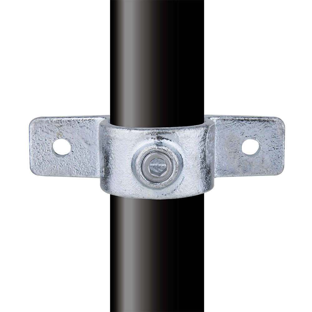 KPC-098B - Pipe Clamp Double Side Fixing Bracket (Black) installed pipe clamp view