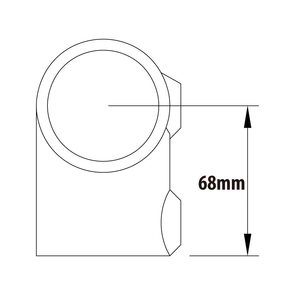 KPC-101B - Pipe Clamp Short Tee (Black) dimension diagram