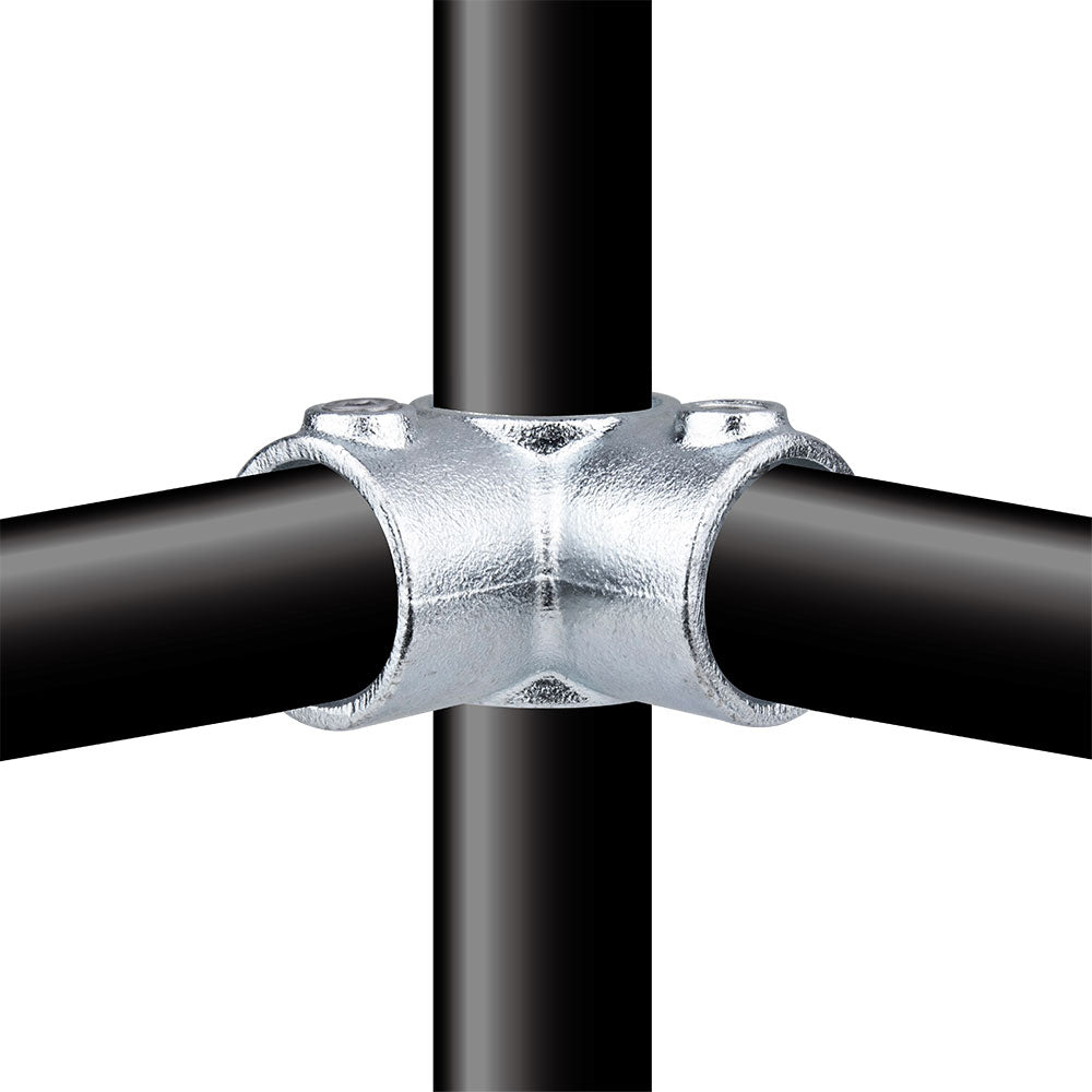 KPC-116 - Pipe Clamp Corner (Silver) installed pipe clamp view