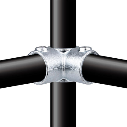 KPC-116 - Pipe Clamp Corner (Silver) installed pipe clamp view