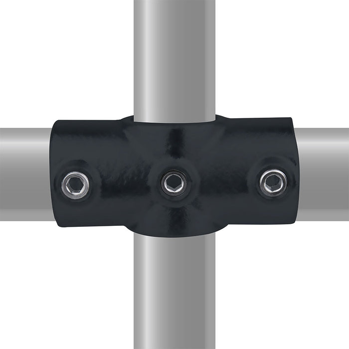 KPC-119B - Pipe Clamp Two Socket Cross (Black)