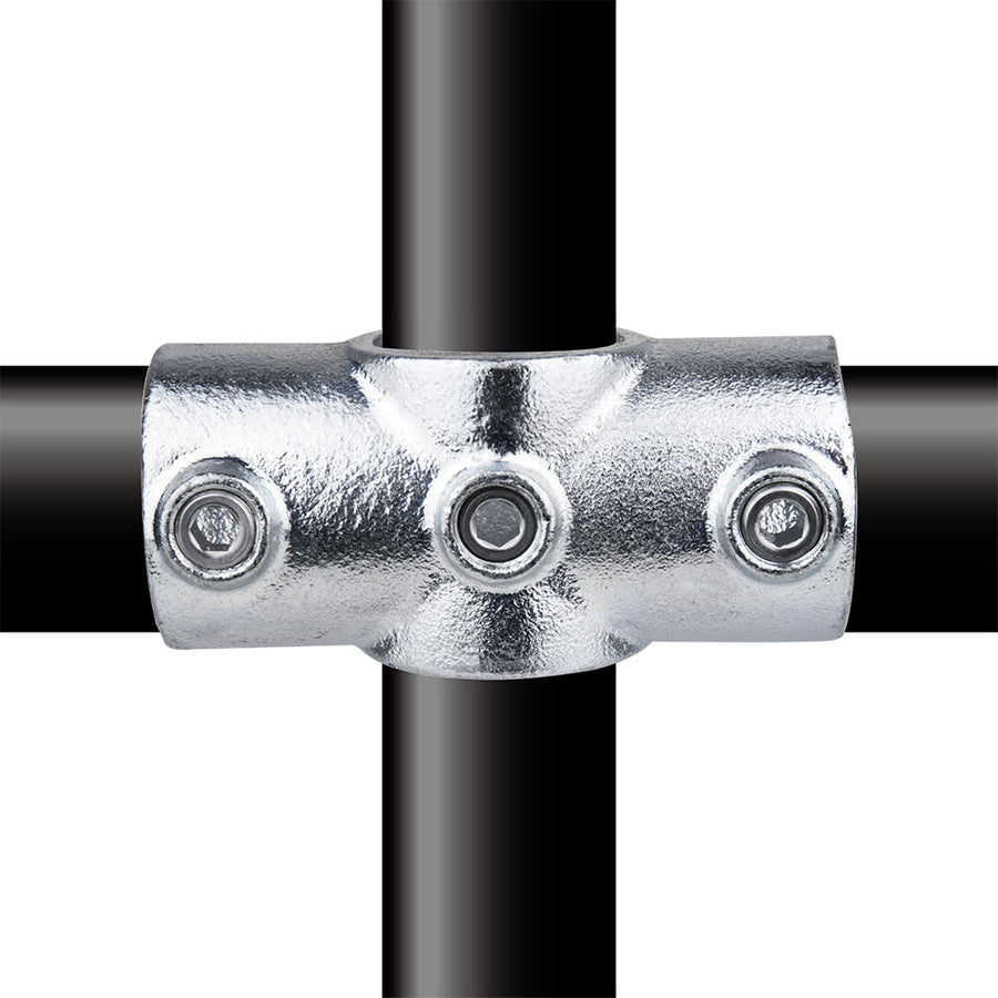 KPC-119 - Pipe Clamp Two Socket Cross (Silver)