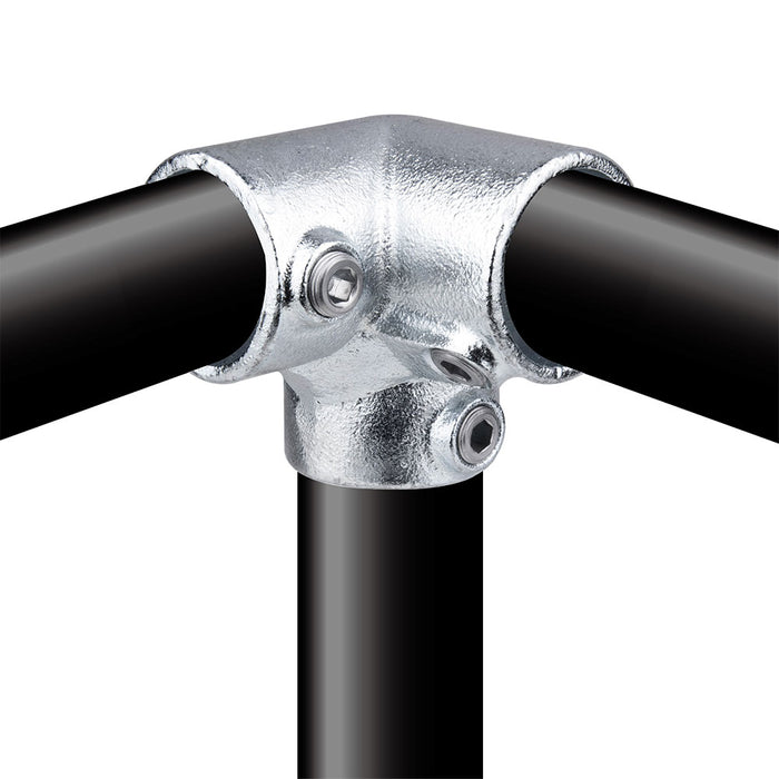 KPC-128 - Pipe Clamp 3 Way 90° (Silver)