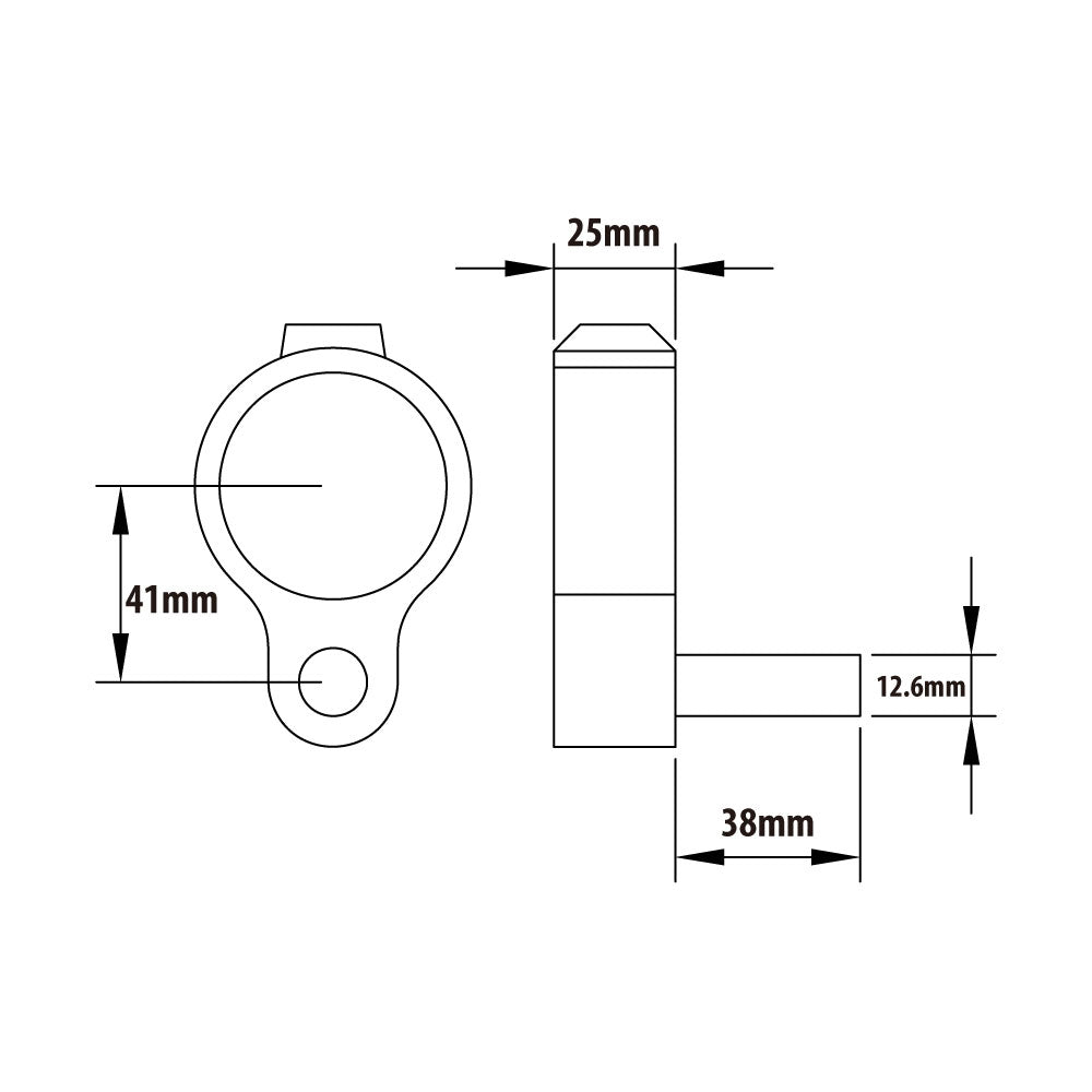 KPC-140 - Pipe Clamp Gate Hinge (Silver) dimension diagram