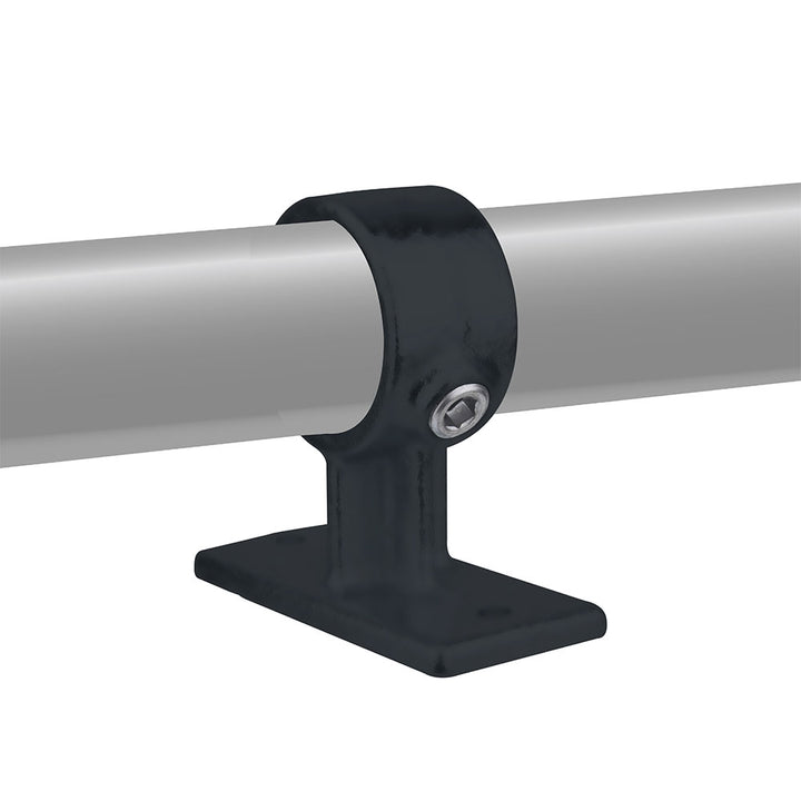 KPC-143B - Pipe Clamp Handrail Bracket (Black) installed pipe clamp view