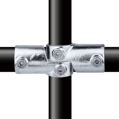 KPC-148 - Pipe Clamp Base Flange (alternate profile) (Silver) installed pipe clamp view