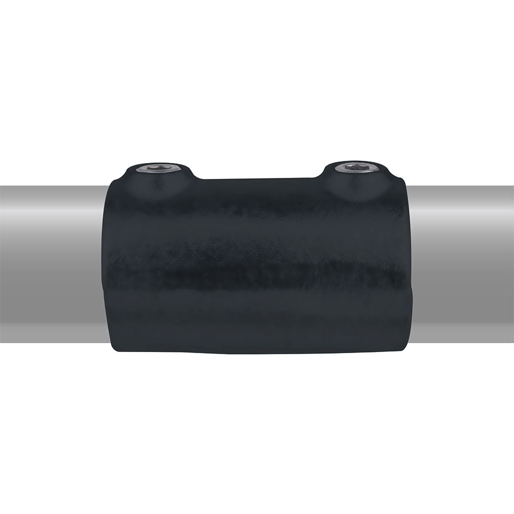 KPC-149B - Pipe Clamp Sleeve Joint (Black) installed pipe clamp view