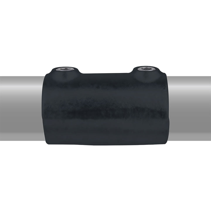 KPC-149B - Pipe Clamp Sleeve Joint (Black) installed pipe clamp view