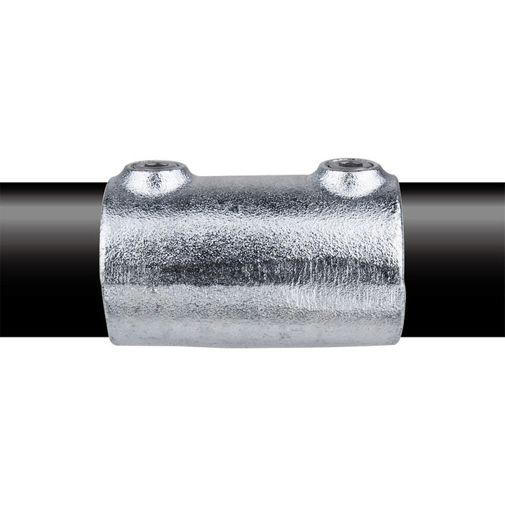 KPC-149 - Pipe Clamp Sleeve Joint (Silver) installed pipe clamp view