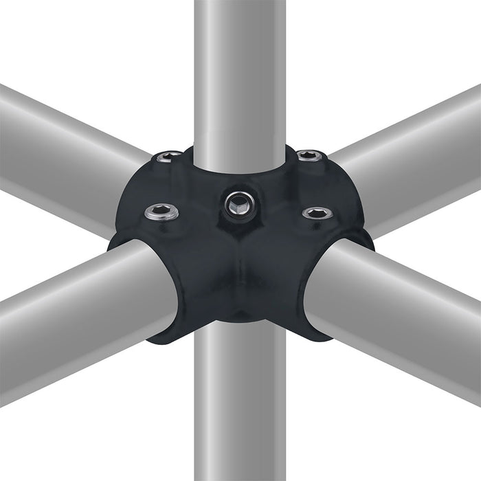 KPC-158B - Pipe Clamp 4 Way Cross (Black)