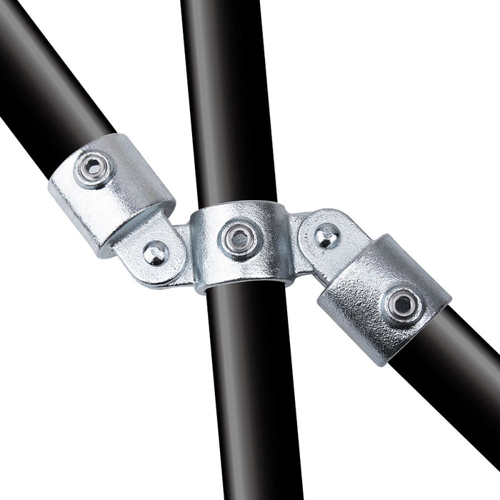 KPC-167 - Pipe Clamp Double Swivel Combination (Silver)
