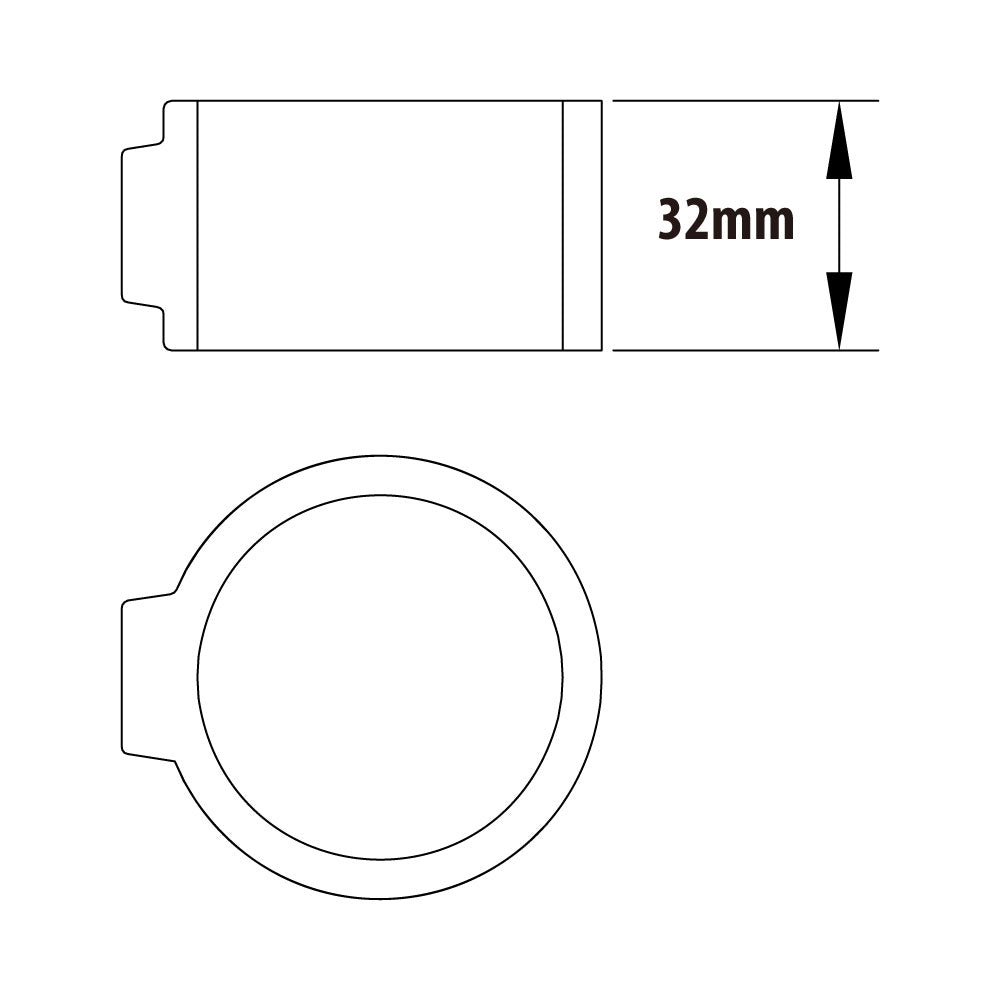 KPC-179B - Locking Collar (Black) dimension diagram
