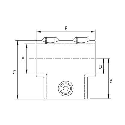 KPC-A1205 - Long Tee (Polished) dimension diagram