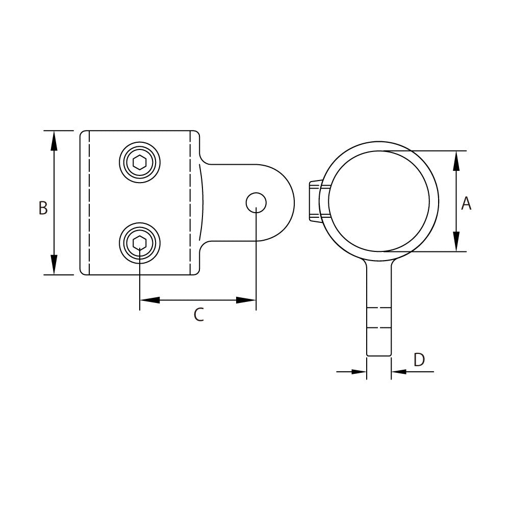 KPC-A1217M - Male Tab of Swivel (Polished) dimension diagram