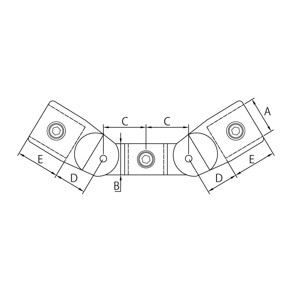 KPC-A1219E - KUPO Double Swivel Combination Clamp for 48.3 mm Pipe dimension diagram
