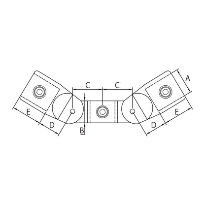 KPC-A1219E - KUPO Double Swivel Combination Clamp for 48.3 mm Pipe dimension diagram