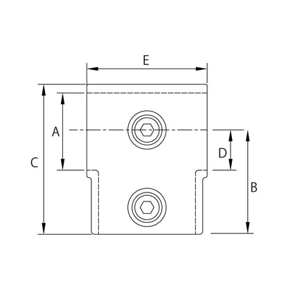 KPC-A1405E - Short Tee (Polished) dimension diagram