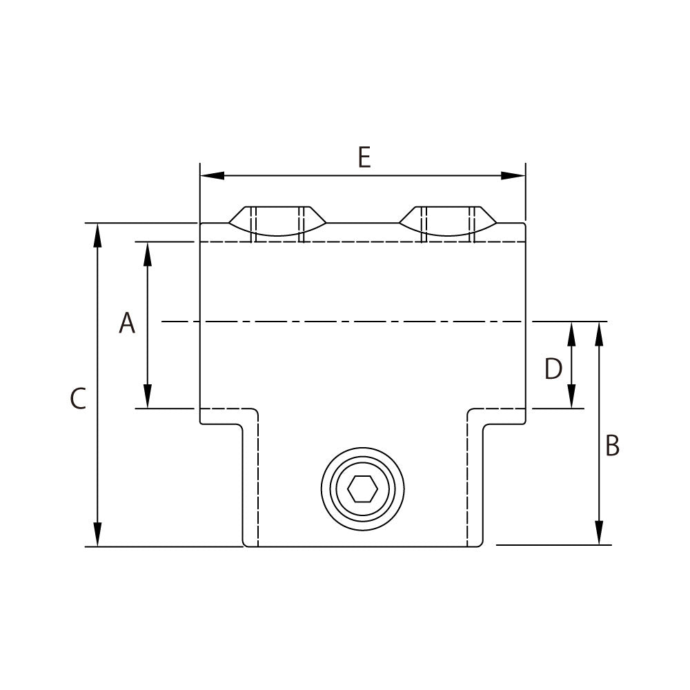 KPC-A1405 - Long Tee (Polished) dimension diagram
