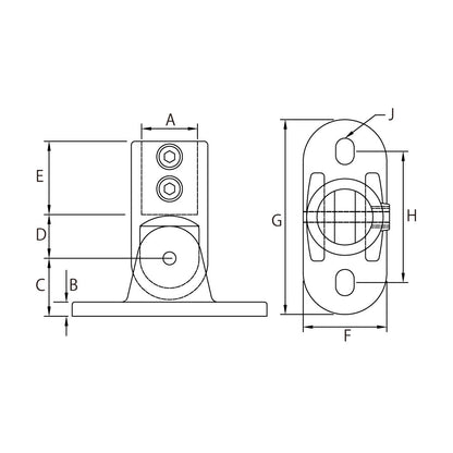 KPC-A1446ADJ - Adjustable Flange (Polished) dimension diagram